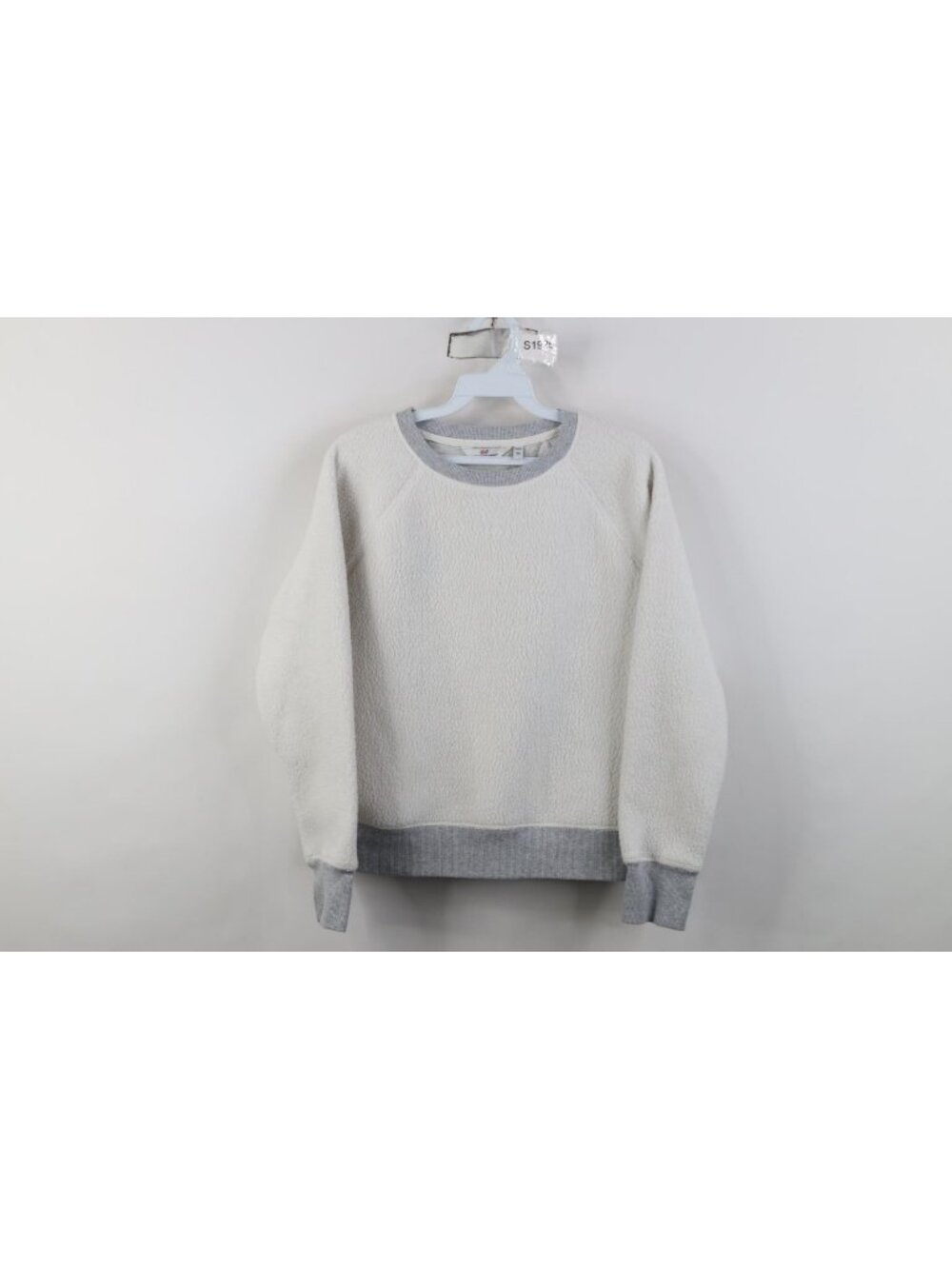 Vineyard Vines Womens XS Blank Sherpa Fleece Crewneck Sweatshirt White Polyester